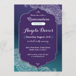 Henna Jewel Quinceanera Födelsedagsfest Inbjudan 1