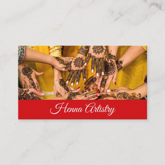 Henna konstnärskap visitkort (Framsida)