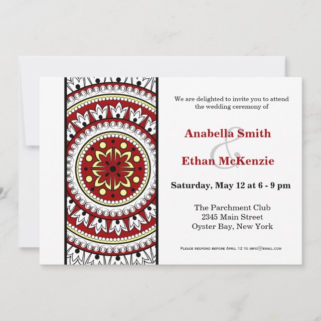Henna Mehndi Bröllop Inbjudningar (Framsida)