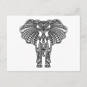 Henna Mehndi Decorated Indian Elephant Vykort