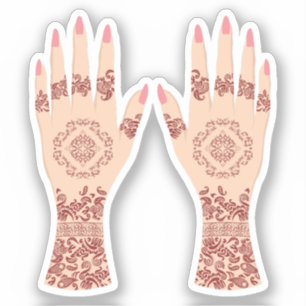Henna Mehndi Händer Desi Arab Klistermärken