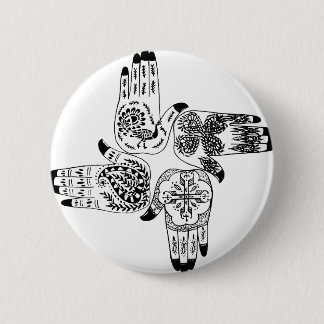 Henna Mehndi räcker indiska designer målat bröllop Knapp