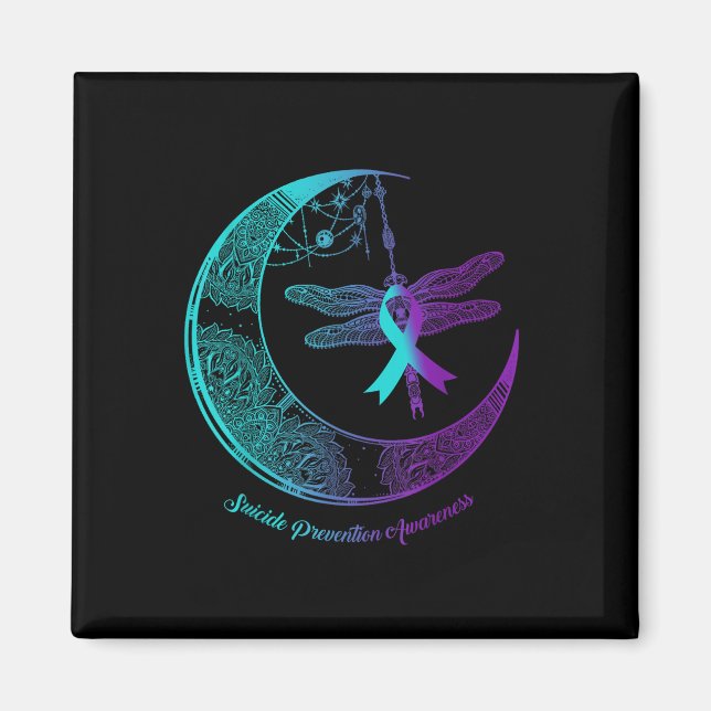 Henna Moon Dragonfly Suicide Prevention Awareness  Magnet (Framsidan)