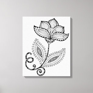 Henna Paisley Mehndi klottrar 6 Canvastryck