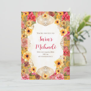 Henna party inbjudningskort & Mehndi-inbjudningar