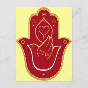 Henna Peace och Kärlek Hamsa Vykort
