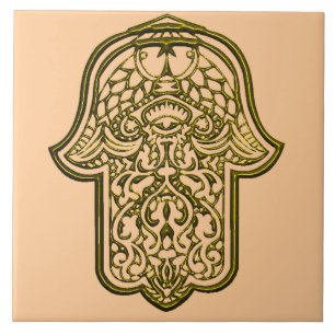 Henna räcker av (guld-) Hamsa, Kakelplatta