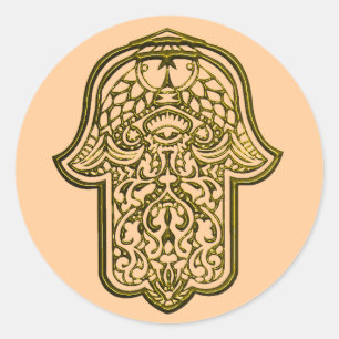 Henna räcker av (guld-) Hamsa, Runt Klistermärke