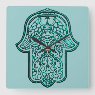 Henna räcker av Hamsa (krickan) Fyrkantig Klocka