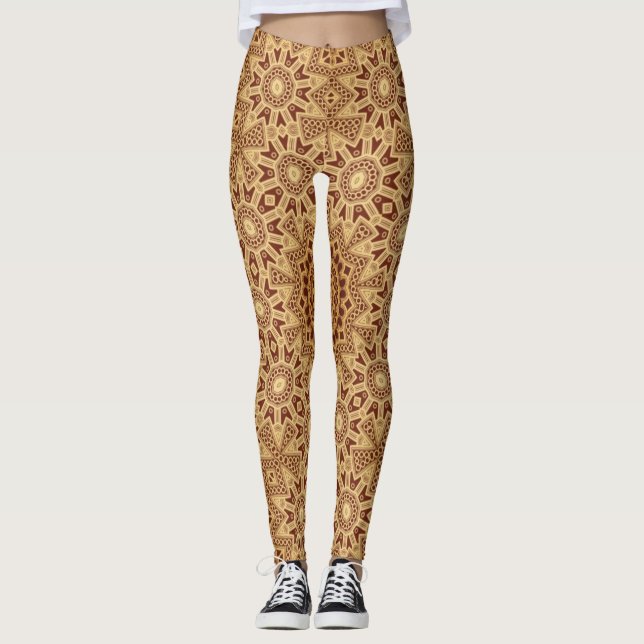 Henna & Snöre Yoga Gym Exercise Leggings (Framsida)