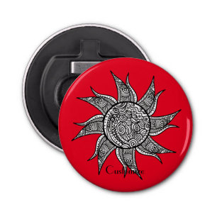 Henna-stil Sol Tattoo Thunder_Cove Flasköppnare