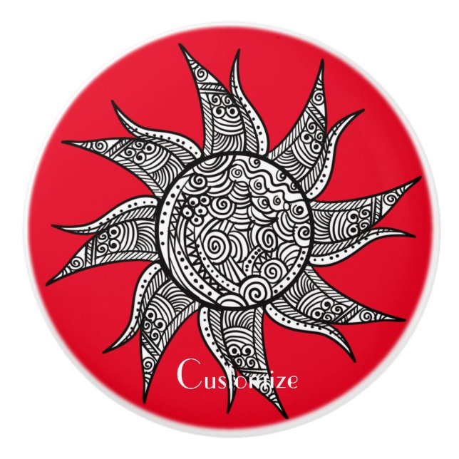 Henna-stil Sol Tattoo Thunder_Cove Knopp (Framsidan)
