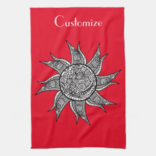 Henna-stil Sol Tattoo Thunder_Cove  Kökshandduk