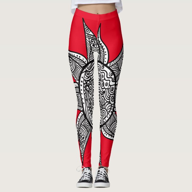Henna-stil Sol Tattoo Thunder_Cove Leggings (Framsida)
