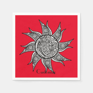 Henna-stil Sol Tattoo Thunder_Cove Pappersservett