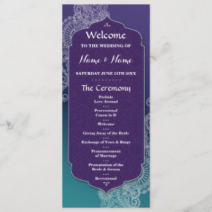 Henna Style Jewel Arabian Nights Bröllopsprogram Program
