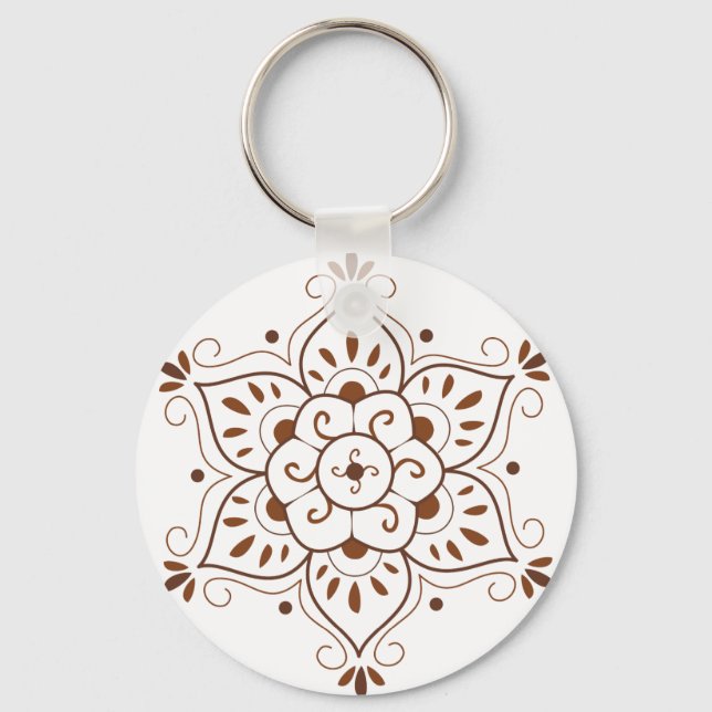 Henna Tattoo Mandala Nyckelring (Framsida)