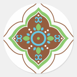 Henna Tattoo Mandala Runt Klistermärke