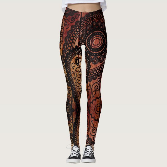 Henna Tattoo - Power Yoga Leggings (Framsida)