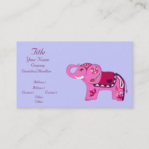 Hennaelefant (rosa/lilan) (baby shower) visitkort