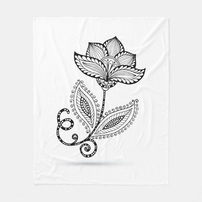 HennaPaisley Mehndi klotter Fleecefilt (Framsidan)