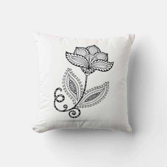 HennaPaisley Mehndi klotter Kudde (Framsida)