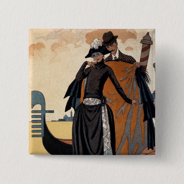 Henne och honom, mode Illustration, 1921 (pochoir Knapp (Framsida)
