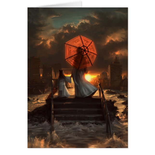 Henne tyst Silhouette Hälsningskort (Framsidan)