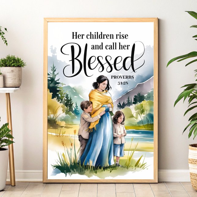 Hennes barn Stiga upp - kristen murkonst för kvinn Poster (Skapare uppladdad)