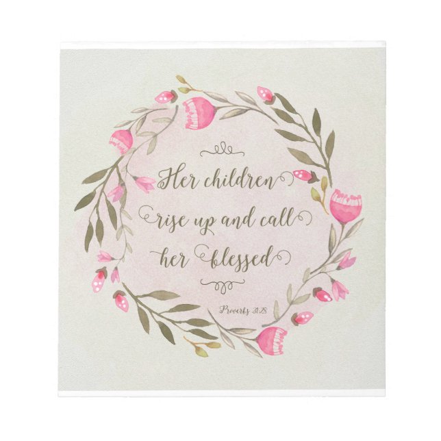 Hennes barn Stiga upp upp och kallar henne välsign Anteckningsblock (Framsida)