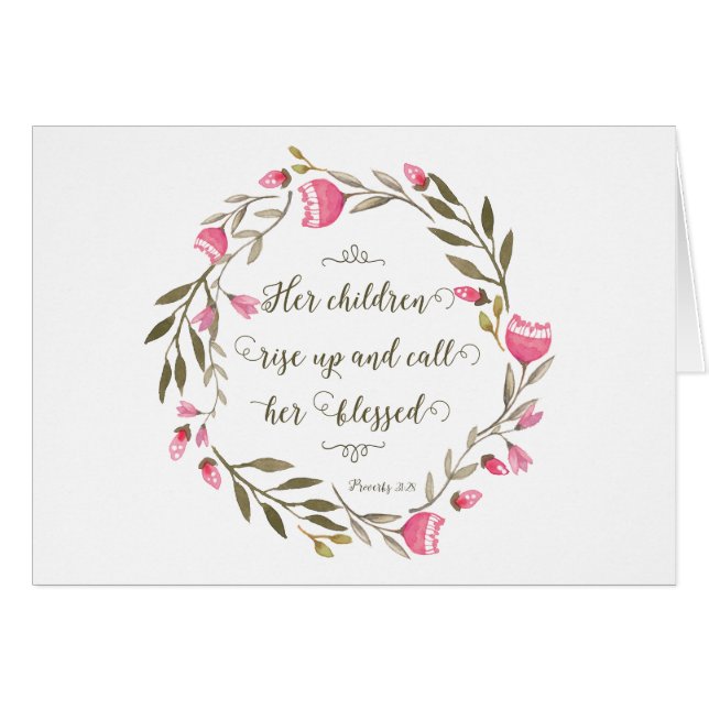 Hennes barn Stiga upp upp och kallar henne välsign Hälsningskort (Framsidan Horizontal)