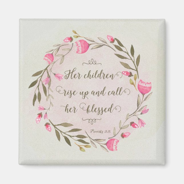 Hennes barn Stiga upp upp och kallar henne välsign Magnet (Framsidan)