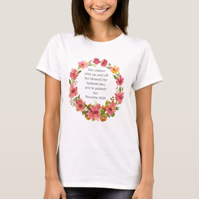 Hennes barn stiga upp upp och kallar henne välsign t shirt (Framsida)