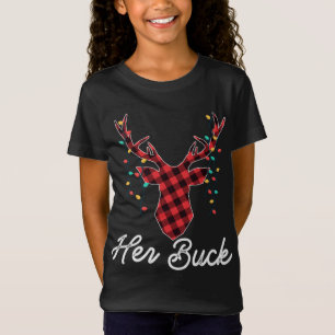 Hennes Buck Reindeer Red Plade jul Pajama Match T Shirt