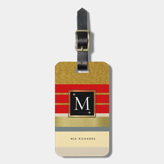 hennes chic monogram med elegant rand resa bagagebricka (Vertikal Framsida)