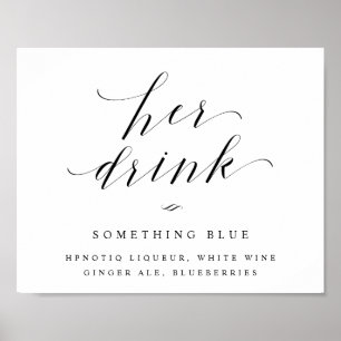 Hennes Drink Brides Cocktail Wedding-skylt Poster