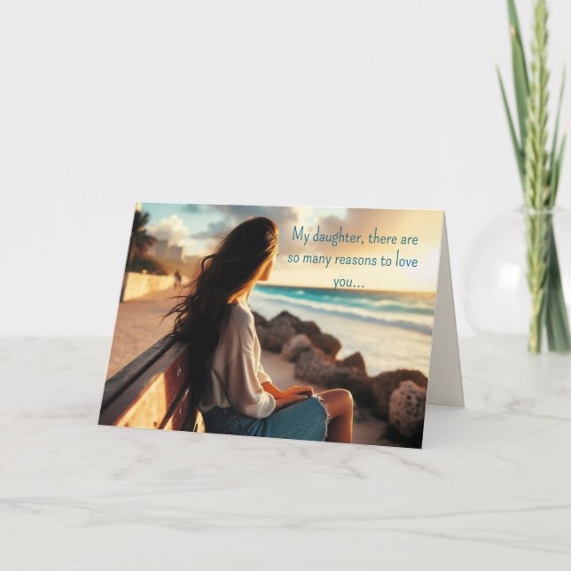 HENNES EGET PERSON DAUGHTER BIRTHDAY CARD TACK KORT (Framsida)