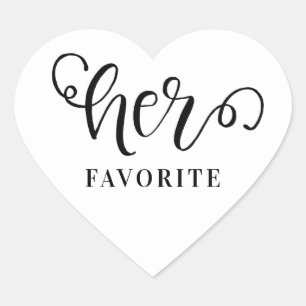 Hennes favorit Bröllop Heart Sticker Hjärtformat Klistermärke