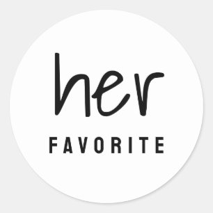 Hennes favorit Bröllop Heart Sticker Runt Klistermärke
