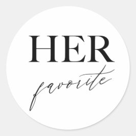 Hennes favorit Bröllop Snack Treat Bag Sticker Runt Klistermärke