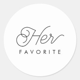 Hennes favoritbröllop för modern kalligrafi runt klistermärke