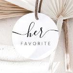 Hennes favoritgrupp С alligrafisk favoriter Glipp  Gåvor Etiketter<br><div class="desc">Hennes favoritfästare med modern kalligrafi för Bröllop Välkomsttagaren. Design har en modern stil-skripttextlayout. Om du vill göra avancerade ändringar väljer du alternativet "Klicka för att anpassa ytterligare" under Anpassa den här mallen.</div>