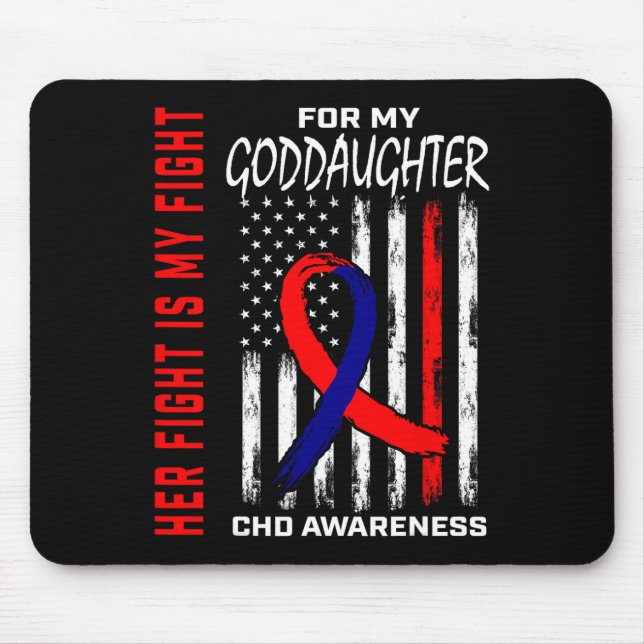 Hennes Fight Goddotter Chd Awareness American Flag Musmatta (Framsidan)