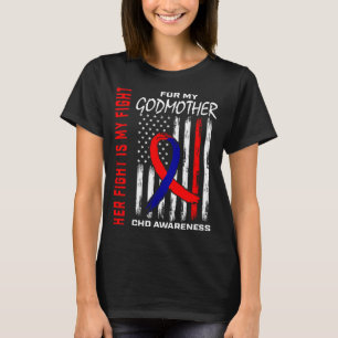 Hennes Fight Gudmor Medvetenhet Om Chd Amerikan Us T Shirt