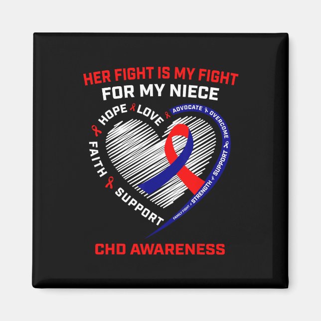 Hennes Fight Niece Chd Awareness Heart Disease Gra Magnet (Framsidan)