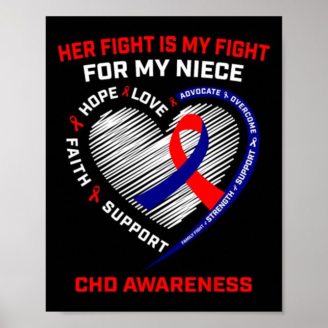 Hennes Fight Niece Chd Awareness Heart Disease Gra Poster (Framsidan)
