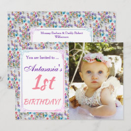 HENNES FÖRSTA BIRTHDAY INBJUDAN