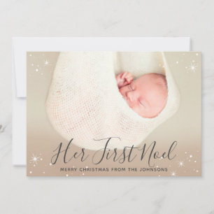Hennes första Noel Baby Första julfoto Julkort
