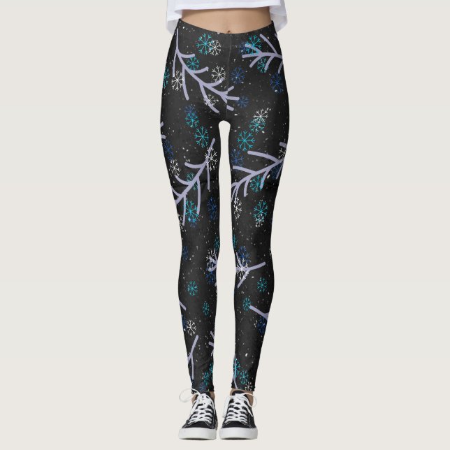 Hennes fyra årstider – Vintermönster Leggings (Framsida)