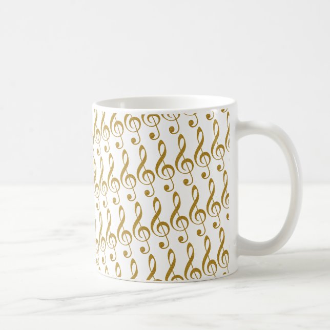 Hennes gyllene treble-musikaliska lapp kaffemugg (Höger)